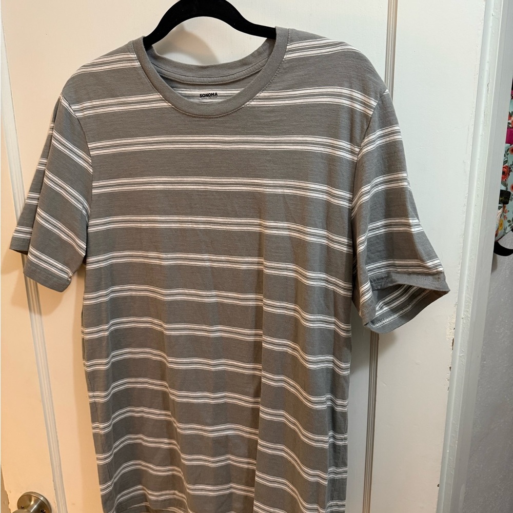 Gray Striped Men's Shirt